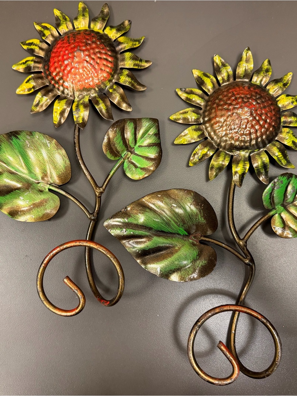 Sunflower Metal Wall Decor - Green & Gold Accent - Unbranded